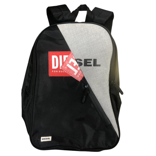 DIESEL Black & Grey Logo Backpack