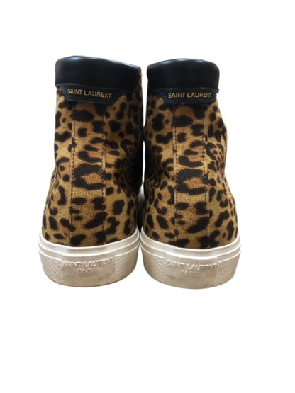 SAINT-LAURENT PARIS  brown malibu printed high top sneaker