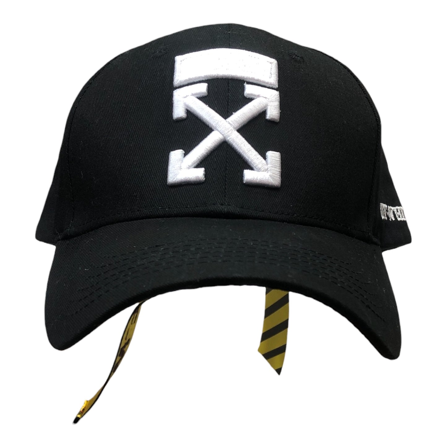 OFF-WHITE Black Hat With Yellow Strap