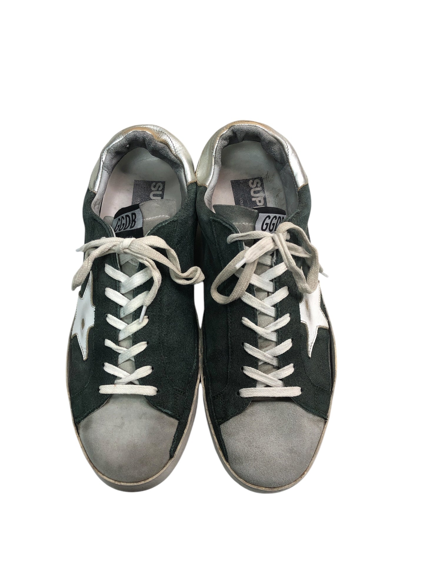 GOLDEN GOOSE Deluxe Brand Superstar Suede Low-Top Sneakers in Green