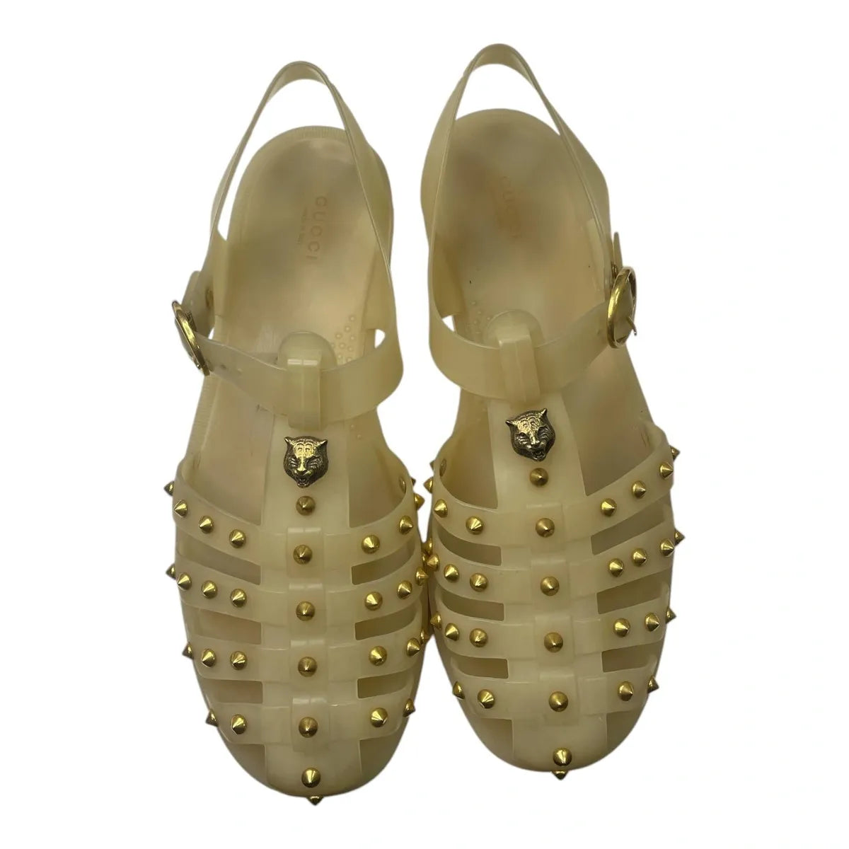 GUCCI studded gladiator rubber sandals - Moda Consignment